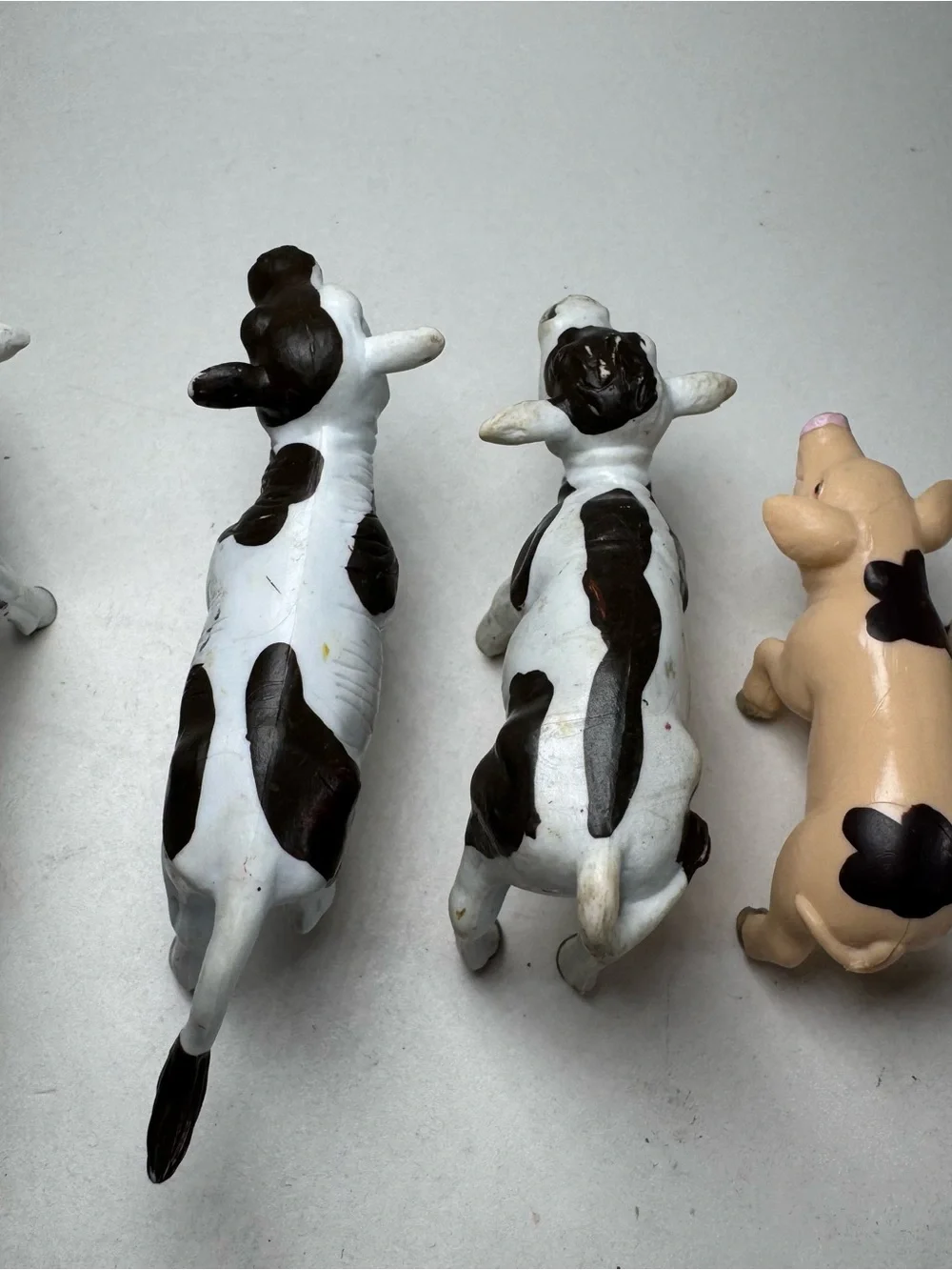 AAA Vintage Animal Figure Lot Bull Cow Piglet Sheep Calf Farm Solid Rubber Toys